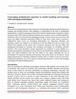 Research paper thumbnail of Converging institutional expertise to model teaching and learning with emerging technologies