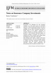 Research paper thumbnail of Notes on Insurance Company Investments