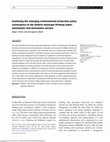 Research paper thumbnail of Examining the emerging environmental protection policy convergence in the Ontario municipal drinking water, wastewater and stormwater sectors