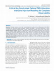 Research paper thumbnail of Critical Bus Constrained Optimal PMU Allocation with Zero Injection Modeling for Complete Observability