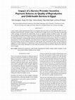 Research paper thumbnail of Impact of a Service Provider Incentive Payment Scheme on Quality of Reproductive and Child-health Services in Egypt