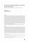 Research paper thumbnail of El vínculo epistemológico en la obra de Bruno Latour: Simetría e involucramiento en la constitución de redes