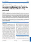 Research paper thumbnail of Effect of technological factors on the activity and losses of cathepsins B, D and L during the marinating of Atlantic and Baltic herrings