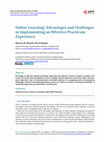 Research paper thumbnail of Online Learning: Advantages and Challenges in Implementing an Effective Practicum Experience