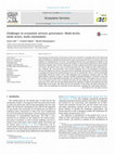 Research paper thumbnail of Challenges in ecosystem services governance: Multi-levels, multi-actors, multi-rationalities