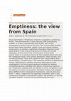 Research paper thumbnail of Emptiness: the view from Spain