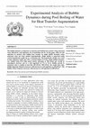 Research paper thumbnail of Experimental Analysis of Bubble Dynamics during Pool Boiling of Water for Heat Transfer Augmentation