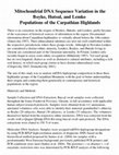 Research paper thumbnail of Mitochondrial DNA Sequence Variation in the Boyko, Hutsul, and Lemko Populations of the Carpathian Highlands