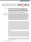 Research paper thumbnail of Tick holocyclotoxins trigger host paralysis by presynaptic inhibition