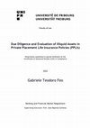 Research paper thumbnail of Due Diligence and Evaluation of Illiquid Assets in Private Placement Life Insurance Policies (PPLIs)