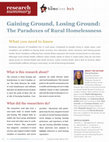 Research paper thumbnail of Gaining ground, losing ground: the paradoxes of rural homelessness