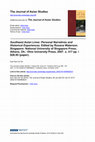 Research paper thumbnail of Southeast Asian Lives: Personal Narratives and Historical Experiences. Edited by Roxana Waterson. Singapore: National University of Singapore Press; Athens, Oh.: Ohio University Press, 2007. x, 317 pp. $28.95 (paper)