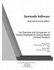 Research paper thumbnail of An overview and comparison of design strategies for choice-based conjoint analysis