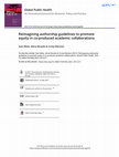 Research paper thumbnail of Reimagining authorship guidelines to promote equity in co-produced academic collaborations