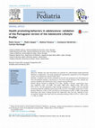 Research paper thumbnail of Health promoting behaviors in adolescence: validation of the Portuguese version of the Adolescent Lifestyle Profile