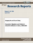 Research paper thumbnail of Population migration and children's school enrollments in China, 1990-2005