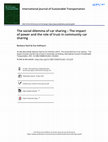 Research paper thumbnail of The social dilemma of car sharing – The impact of power and the role of trust in community car sharing