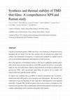 Research paper thumbnail of Synthesis and thermal stability of TMD thin films: A comprehensive XPS and Raman study