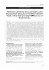 Research paper thumbnail of Teaching-Learning Challenges Facing Students of English in the Preparatory Year at the Taif University, Kingdom of Saudi Arabia