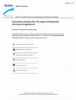 Research paper thumbnail of Innovative solution for the repair of hydraulic structures (regulators)