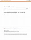 Research paper thumbnail of Neoconstitucionalism, Rights and Natural Law