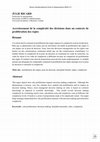 Research paper thumbnail of Accroissement de la complexité des décisions dans un contexte de prolifération des règles