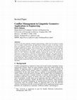 Research paper thumbnail of Conflict Management in Linguistic Geometry: Applications to Engineering