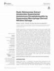 Research paper thumbnail of {"__content__"=>" Extract Ameliorates Experimental Autoimmune Encephalomyelitis by Suppressing Macrophage-Derived Nitrative Damage.", "i"=>{"__content__"=>"Radix Rehmanniae"}}