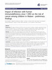 Research paper thumbnail of Impact of infection with human immunodeficiency virus-1 (HIV) on the risk of cancer among children in Malawi - preliminary findings