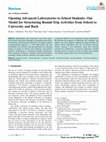 Research paper thumbnail of Opening Advanced Laboratories to School Students: Our Model for Structuring Round-Trip Activities from School to University and Back