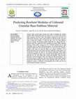 Research paper thumbnail of Predicting Resilient Modulus of Unbound Granular Base/Subbase Material. (Dept. C)