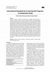 Research paper thumbnail of International Standards for E-Learning ESL Programs: A Comparative Study