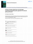 Research paper thumbnail of Climate change-related loss and damage: translating the global policy agenda for national policy processes