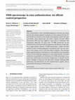 Research paper thumbnail of NMR spectroscopy in wine authentication: An official control perspective