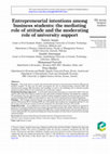 Research paper thumbnail of Entrepreneurial intentions among business students: the mediating role of attitude and the moderating role of university support