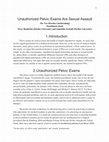 Research paper thumbnail of Unauthorized Pelvic Exams Are Sexual Assault (The New Bioethics, forthcoming) (coauthored with Samantha Seybold)