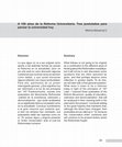 Research paper thumbnail of A 100 años de la Reforma Universitaria. Tres postulados para pensar la universidad hoy / 100 years after the University Reform. Three postulates to think about the university today