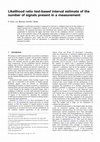 Research paper thumbnail of Likelihood ratio test-based interval estimate of the number of signals present in a measurement