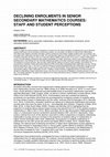 Research paper thumbnail of Declining enrolments in senior secondary mathematics courses: Staff and student perceptions