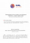 Research paper thumbnail of Distinguishing between healthy and pathological orthorexia: a cluster analytic study