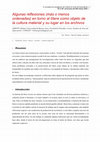 Research paper thumbnail of Algunas reflexiones (más o menos ordenadas) en torno al títere como objeto de la cultura material y su lugar en los archivos