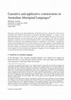 Research paper thumbnail of Causative and applicative constructions in Australian Aboriginal Languages