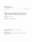 Research paper thumbnail of ‘Questions about Dawlah. DM me, plz.’ The Sock Puppet Problem in Online Terrorism Research