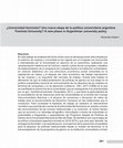 Research paper thumbnail of ¿Universidad feminista? Una nueva etapa de la política universitaria argentina / Feminist University? A new phase in Argentinian university policy