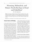 Research paper thumbnail of Mourning, Melancholy, and Humor: Psychotheology in Freud and Söderblom1