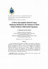 Research paper thumbnail of A Three Step Implicit Hybrid Linear Multistep Method for the Solution of Third Order Ordinary Differential Equations