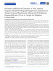 Research paper thumbnail of Prevalence and Clinical Outcomes of Poor Immune Response Despite Virologically Suppressive Antiretroviral Therapy Among Children and Adolescents With Human Immunodeficiency Virus in Europe and Thailand: Cohort Study