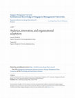 Research paper thumbnail of Analytics, innovation, and organizational adaptation