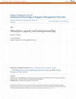 Research paper thumbnail of Absorptive capacity and entrepreneurship