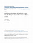 Research paper thumbnail of Gender Research in AMJ: AN Overview of Five Decades of Empirical Research and Calls to Action